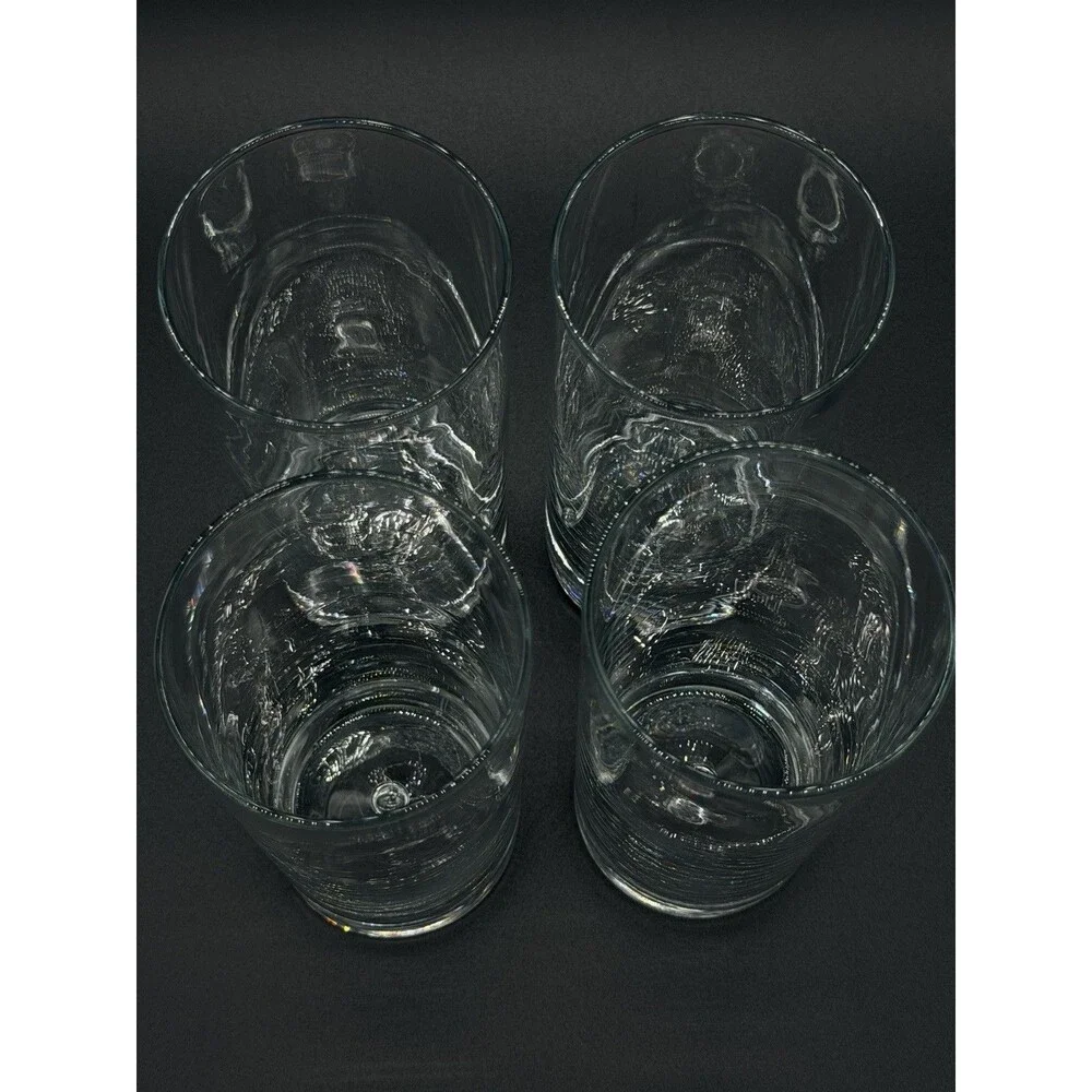 VTG Pasabahce Heavy Base 20oz Highball Glasses Set of 4 Clear Bubble Tumblers